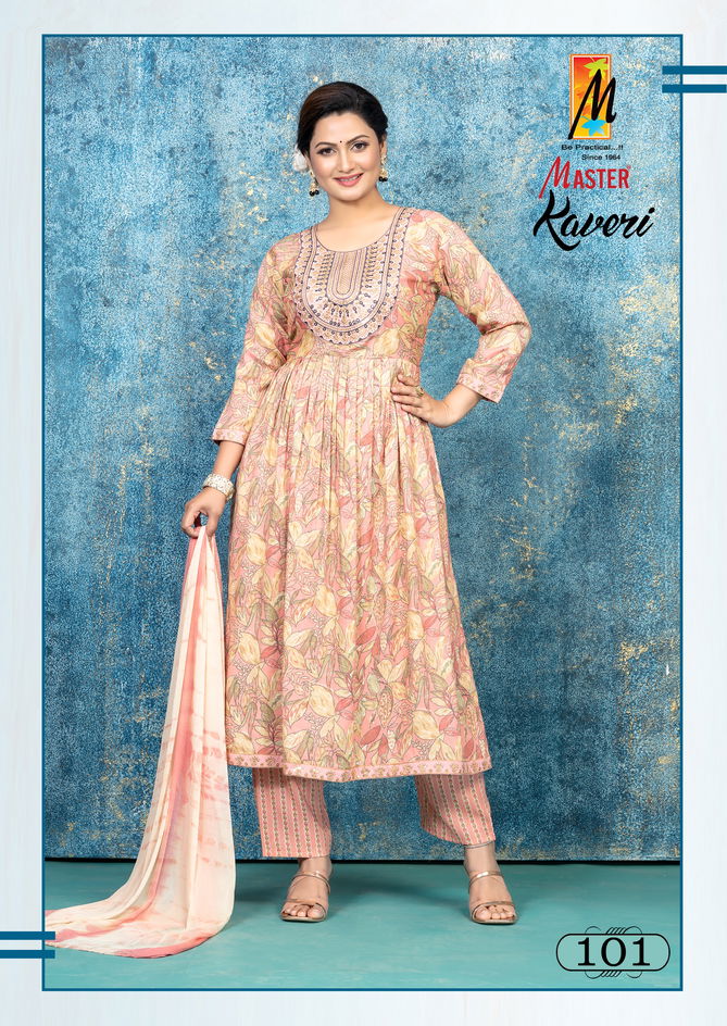 Kaveri By Master Capsule Printed Long Kurti With Bottom Dupatta Wholesale Shop In Surat